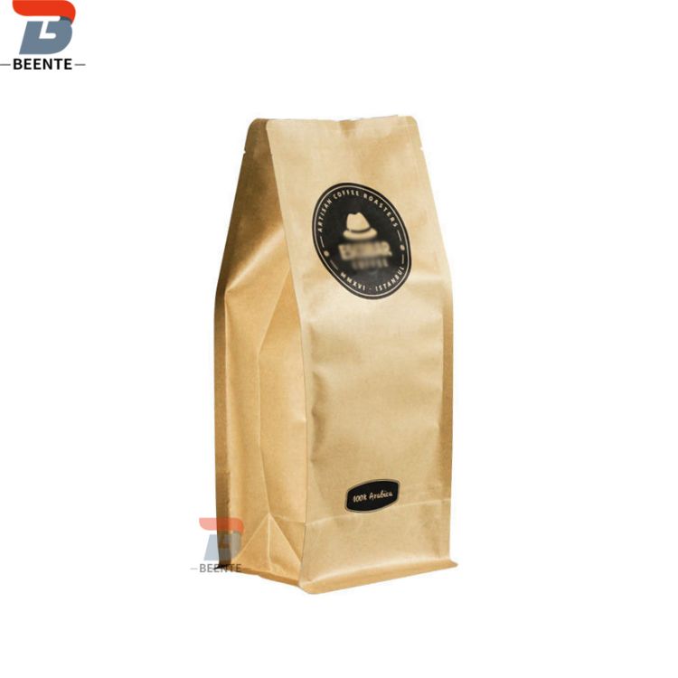 Kaffeebohnenpaket und Kraft-Kaffeebeutel mit Ventil